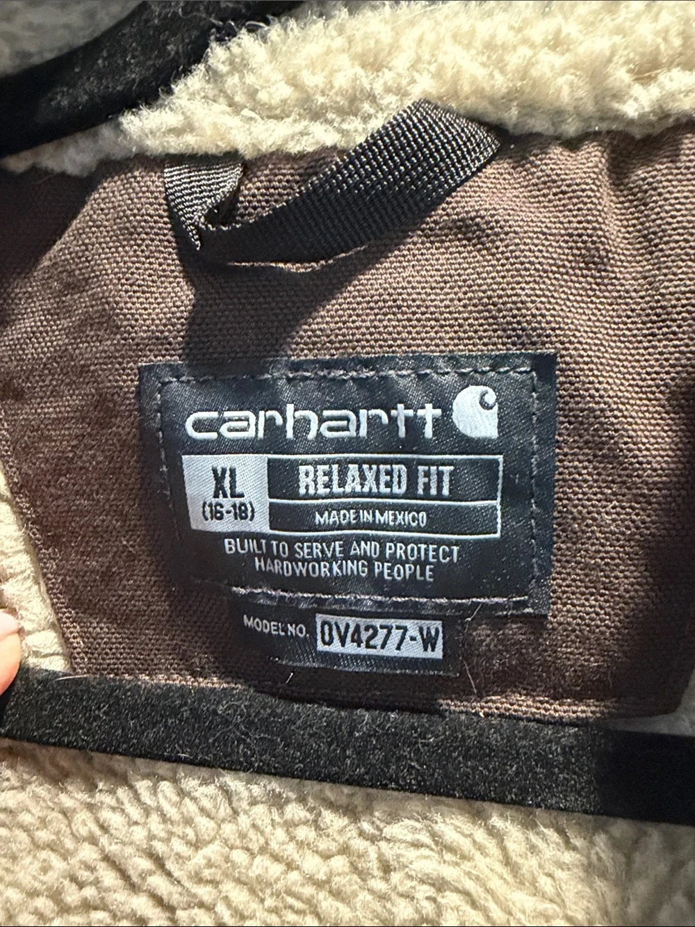 Carhartt Dark Brown Canvas Sherpa Vest women’s xl - Picture 2 of 7